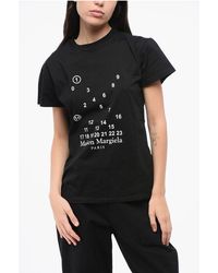 Maison Margiela - Mm1 Mm10 Katoenen T-shirt Met Ronde Hals En Contrasterend Monogram In Zwart - Lyst