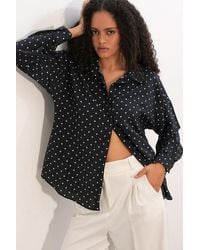 Bigdart - Oversized Polka Dot Crepe Shirt - Lyst