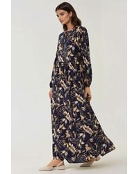 Hiccup - Floral Print Long Sleeve Viscose Maxi Dress - Lyst