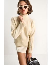 Bianco Lucci - Oversized Knit Turtleneck Sweater - Lyst