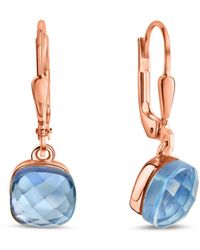 Jamelli - Ohrringe Silber 925 Rosé-Vergoldet Mit Hellblauem Quarz (Beh. - Lyst
