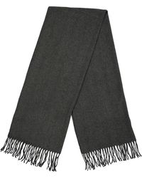 Pieces - Schal, Mit Fransen (Dunkelgraue Melange) - Lyst