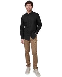 Threadbare - Herenoverhemd Met Knopen, Standaardpasvorm - Lyst