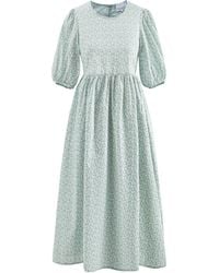 Noella - Casey-jurk Van Katoenen Poplin In Groen - Lyst