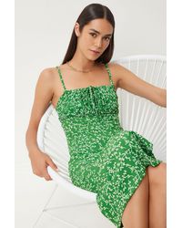 Happiness İstanbul - Floral Bodycon Midi Dress With Slit - Lyst