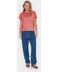 Saint Tropez - T-shirt Regular Fit Flame Scarlet Red - Lyst