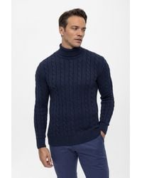 Felix Hardy - Pullover Rollkragenpullover Aus Kabelstrick - Lyst