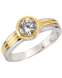 CELESTA - Silber Ring 925 Sterling Silber Zweifarbig Zirkonia - Lyst