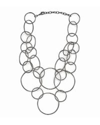 Steuer - Modeschmuck Collierkette Collier Aus Ringen Rhodiumfarben - Lyst