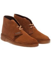 Clarks - Desert Trek Suede Cola Laarzen - Lyst