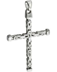 Zeeme - Basic Anhänger 925 Kreuz-Motiv Königskette Poliert 62Mm - Lyst
