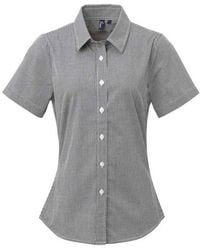 PREMIER - Ladies Gingham Short-Sleeved Shirt - Lyst