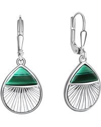 Zeeme - Gemstones Ohrhänger 925/- Sterling Rhodiniert Malachit - Lyst