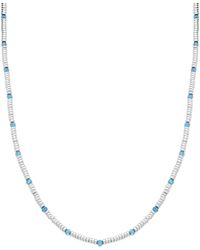 Luxenter - 925 Sterlingsilber- Und Aquamarin-Zirkonia-Halskette Mit Rhodiumfinish – Deli - Lyst
