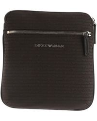 Emporio Armani - Logo Jacquard Schoudertas Met All-over Print (zwart) - Lyst