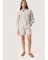 Soaked In Luxury - Overhemd Met Lang Mouwen Regular Fit Brown And White Stripe - Lyst