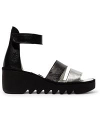 Fly London - Bono290 Idra Leather Sandals Espadrille Wedges - Lyst