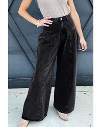 Azura Exchange - Weite Beinform Acid Wash Jeans - Lyst