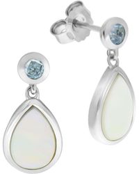 Zeeme - Gemstones Ohrhänger 925/- Sterling Blautopas Perlmutt - Lyst