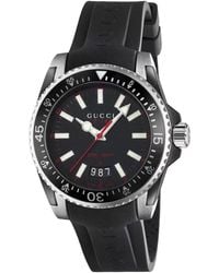 Gucci - Dive Black Dial Black Rubber Mens Watch - Lyst