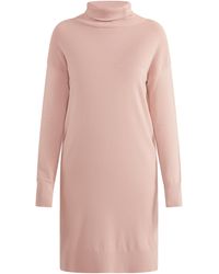 Usha - Gebreide Midi-Jurk Met Lange Mouwen Lynnea Oud Roze - Lyst