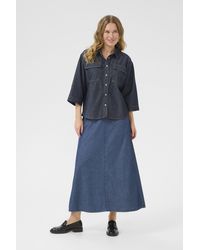 Kaffe - Overhemd Met Lang Mouwen Casual Fit Washed Denim - Lyst