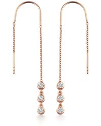 dKeniz - Ohrringe 925/- Sterling Silber Rosevergoldet Glänzend 8Cm Zirkonia Weiß - Lyst