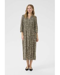 Kaffe - Jurk Regular Fit Grey/caramel Organic Print Multicolour - Lyst