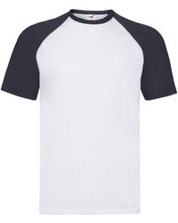 Fruit Of The Loom - Adult Contrast Baseball T-Shirt /Deep) Cotton - Lyst