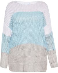 Usha - Jumper Wit Lichtblauw Grijs - Lyst