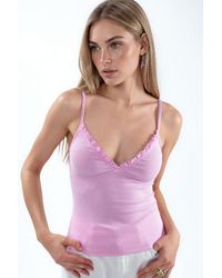 Busem - V-Neck Ribbed Fitted Tank Top - Lyst