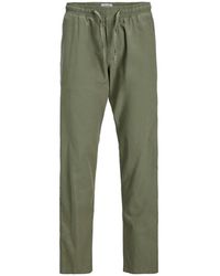 Jack & Jones - And Linen Blend Relaxed Fit Trousers - Lyst