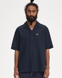 Fred Perry - Lightweight Texture Revere Collar Short Sleeve Shirt 608, Size: L - Lyst
