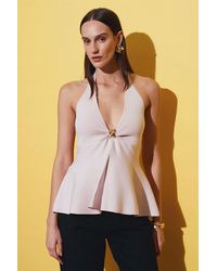 Dilvin - Seamless Halter Peplum Blouse - Lyst