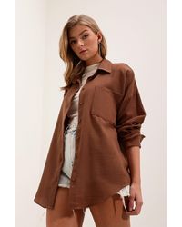 Bigdart - Linen Blended Shirt With Button Closure - Lyst