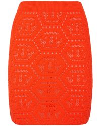 Philipp Plein - Gebreide Korte Rok Monogram - Lyst