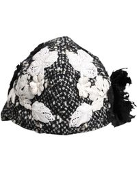 Dolce & Gabbana - Wool Floral Embellished Cloche Hat Cotton - Lyst