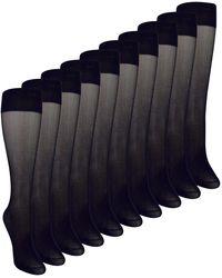 Sock Snob - 10 Pack Ladies Knee High Pop Socks 15 Denier Lightweight Sheer - Lyst
