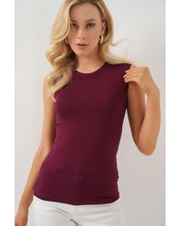 Bigdart - Fitted Sleeveless Bodysuit With Crew Neck - Lyst