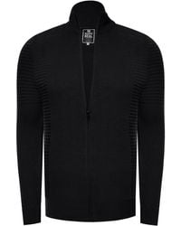 Rusty Neal - Fijne Gebreide Jas In Biker-stijl Met Slim Fit Pasvorm - Lyst