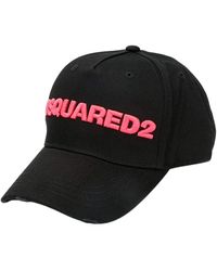 DSquared² - Roze Geborduurd Logo Zwarte Dop - Lyst
