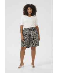 Kaffe - Short Regular Fit Moonstruck / Black Animal - Lyst