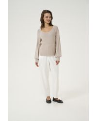 Kaffe - Pullover Slim Fit Cream - Lyst