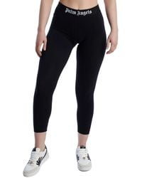 Palm Angels - Fitted Leggings With Logo Pwvg009C99Fab0011001 - Lyst