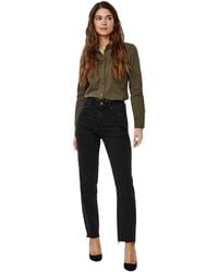 Vero Moda - Damesjeans Met Hoge Taille (Mom-Jeans) (Zwarte Denim) - Lyst