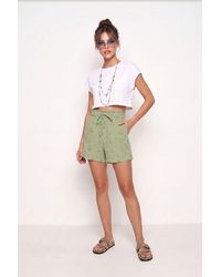 Happiness İstanbul - High Waist Drawstring Mini Shorts With Binding Detail - Lyst