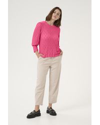 Kaffe - Blouse Met Lange Mouwen Regular Fit Raspberry - Lyst
