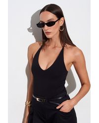 Dilvin - Slim Fit Cut-Out Halter Bodysuit - Lyst