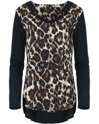 Conquista - Wild Instinct Mixed Media Top - Lyst