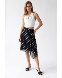 MixRay - High-Waist Polka Dot Tulle Midi Skirt - Lyst